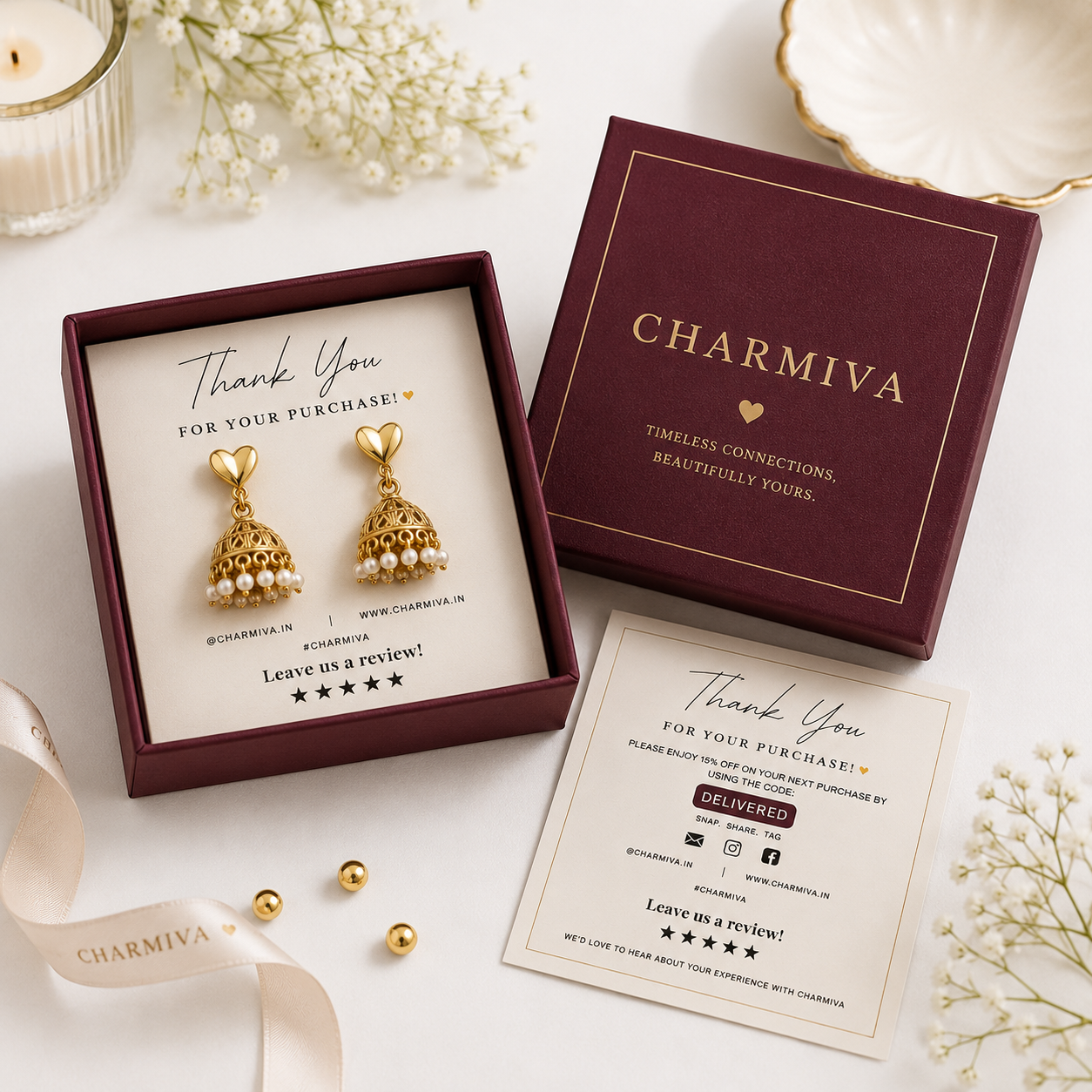Elegant Heart Jhumka