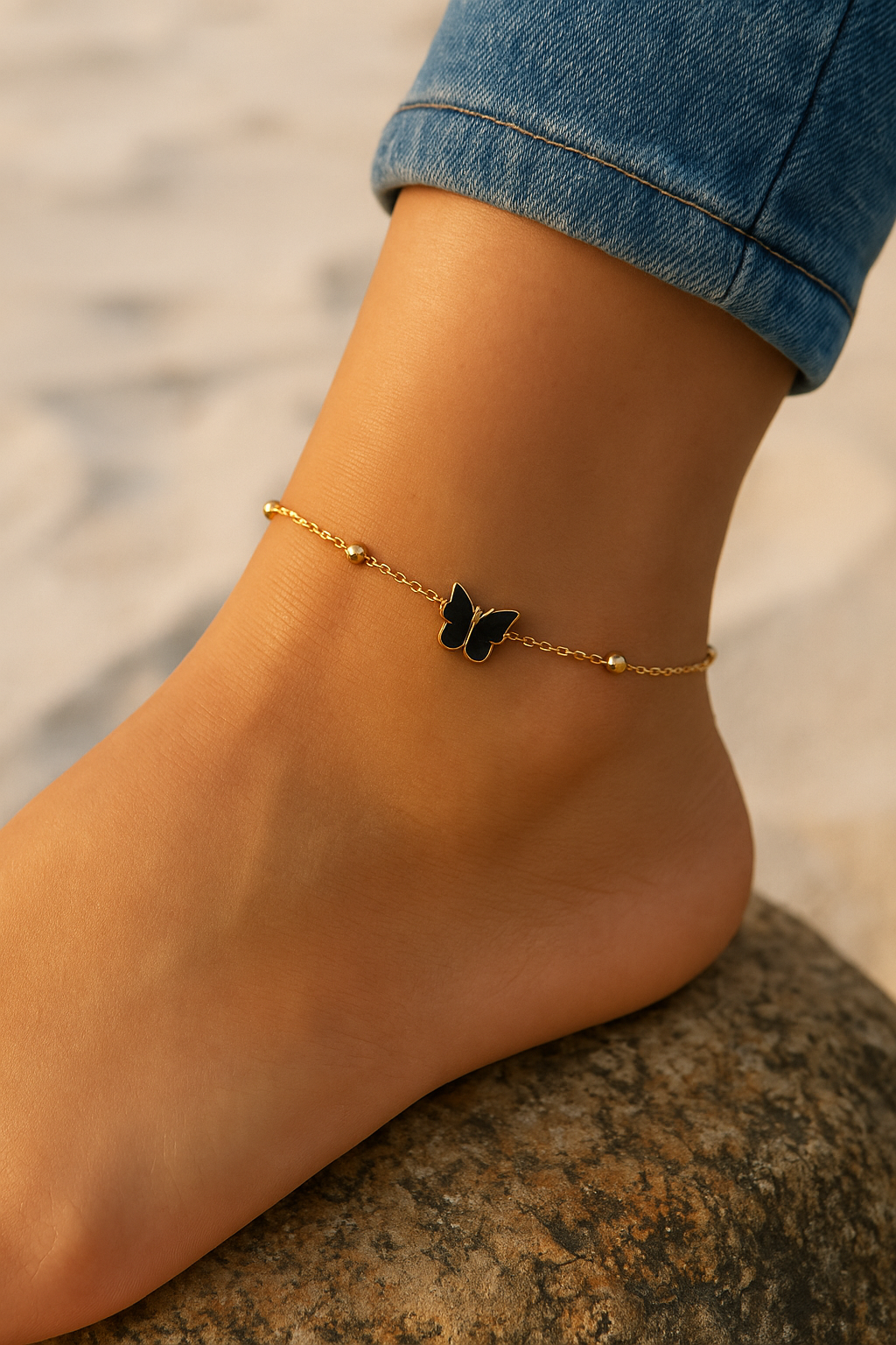 Sleek Butterfly Anklet